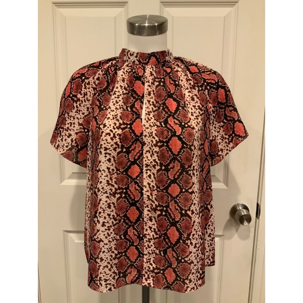 Sunday in Brooklyn Pink Snakeskin Print Shirt W/ Keyhole, Size XS, NWT! $68
